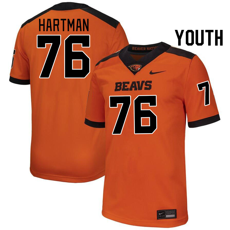 Youth #76 Ben Hartman Oregon State Beavers College Football Jerseys Stitched-Orange